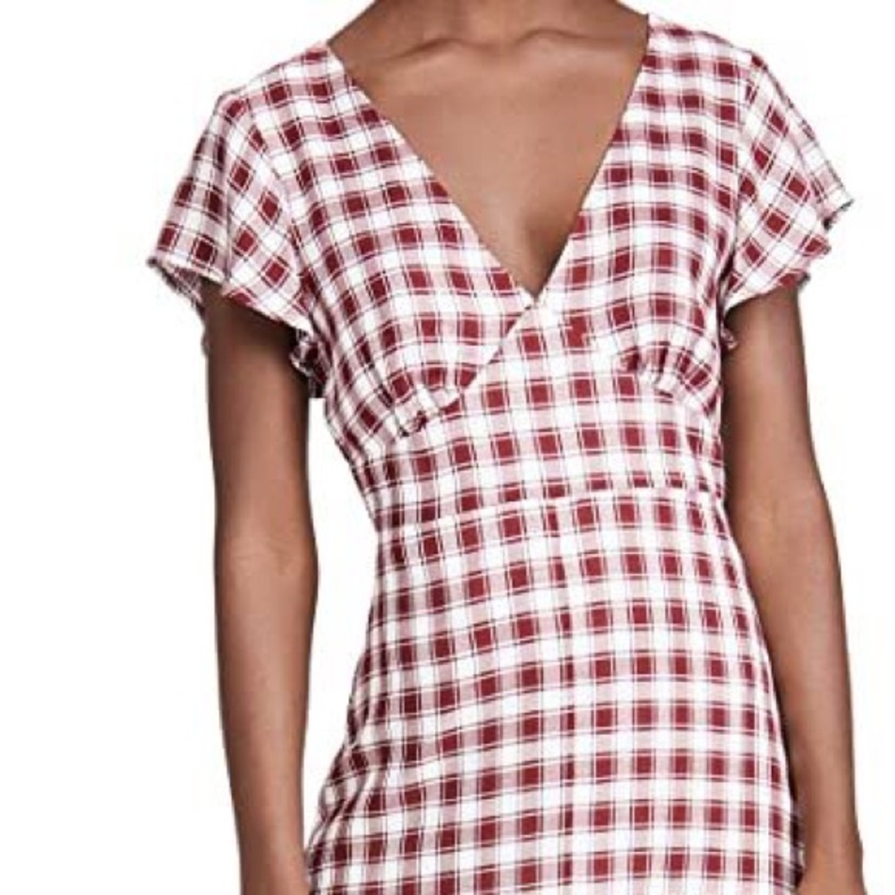 BB Dakota Steve Madden Red Gingham Midi Dress